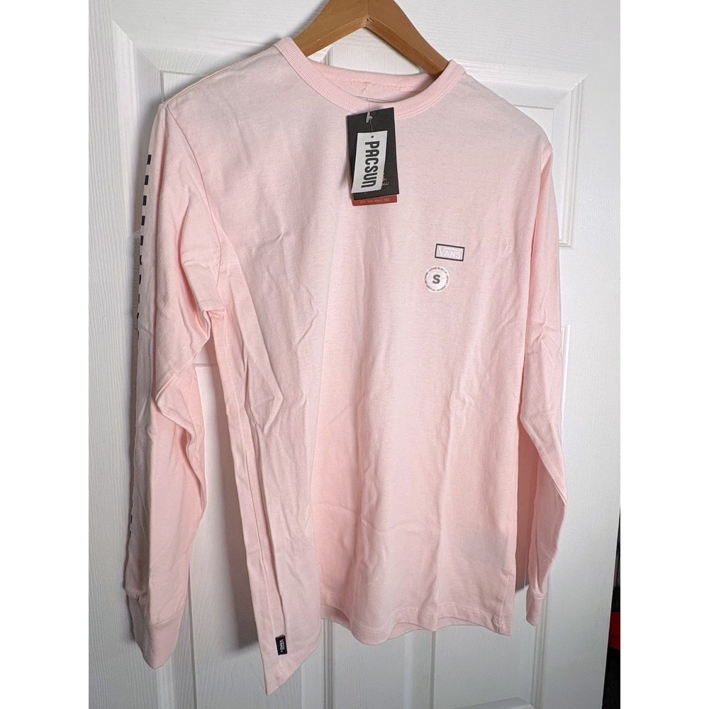 Vans Long Sleeve Shirt Pink Checkerboard Top Size Small Off The Wall NWT